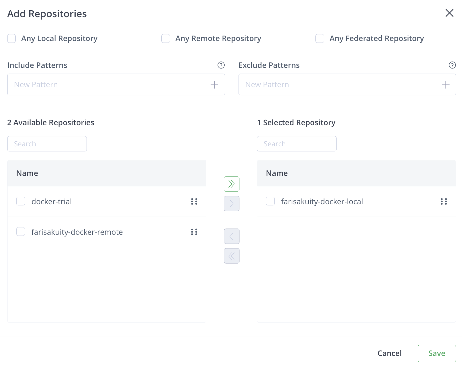 Repos Selected Repos Selected